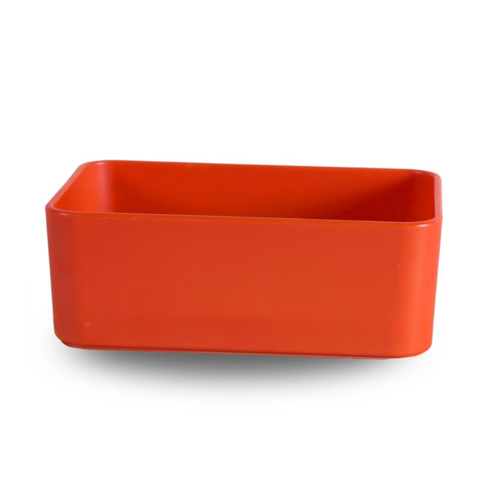 Mangeoire plastique rectangulaire simple rouge CHICK'A