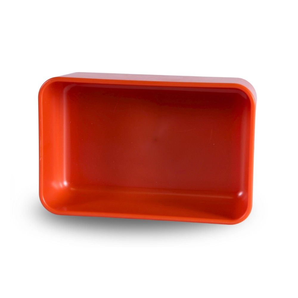 Mangeoire plastique rectangulaire simple rouge CHICK'A