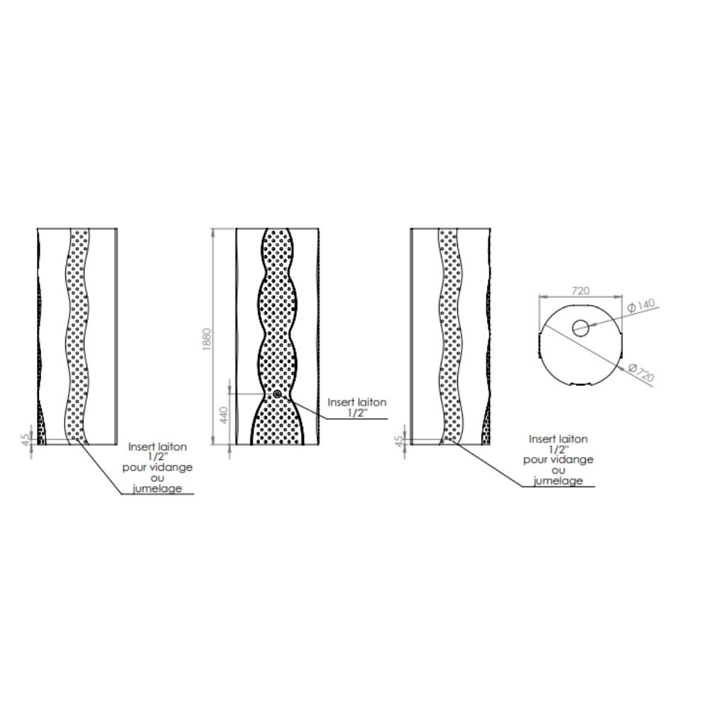 Récupérateur d'eau de pluie pour jardin Niagara 750 L ivoire EMP ROTOMOULAGE