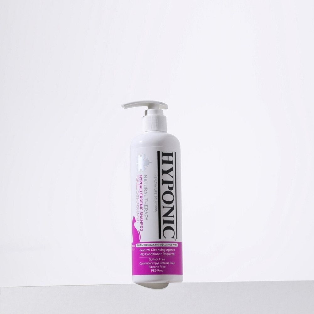 Shampoing sans parfum naturel et hypoallergénique pour chats 300 ml HYPONIC