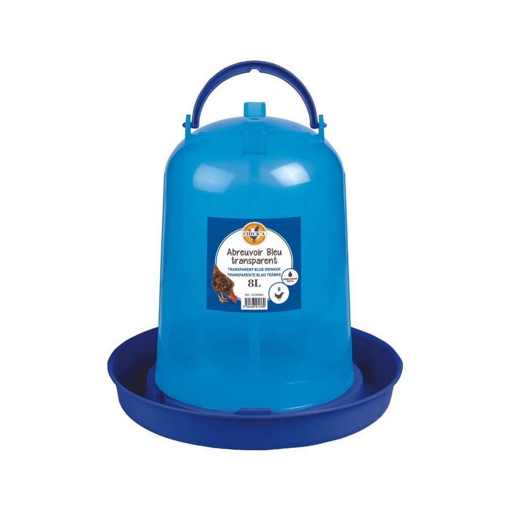 Abreuvoir bleu transparent 8L
