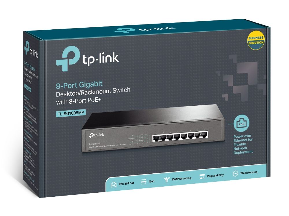 Switch 8 ports Gigabit PoE+ 