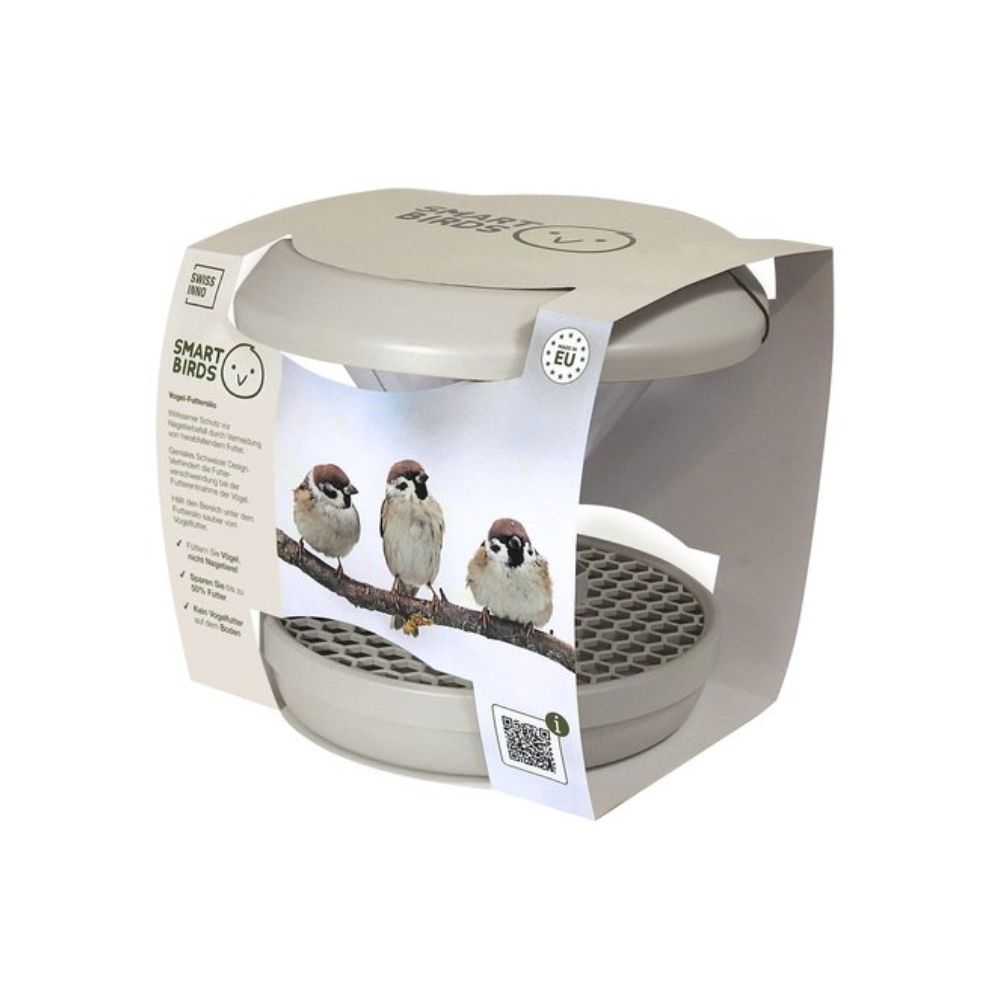 Mangeoire anti-nuisibles SMART BIRDS pour oiseaux grise SWISSINNO