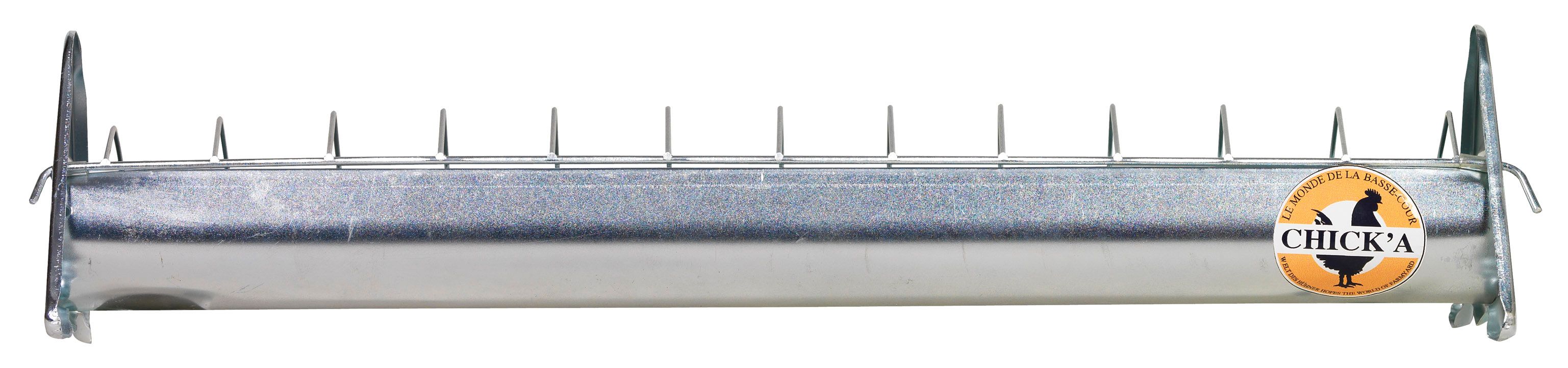  Mangeoire en acier galvanisé à grille mobile 50 cm pour 20 poussins