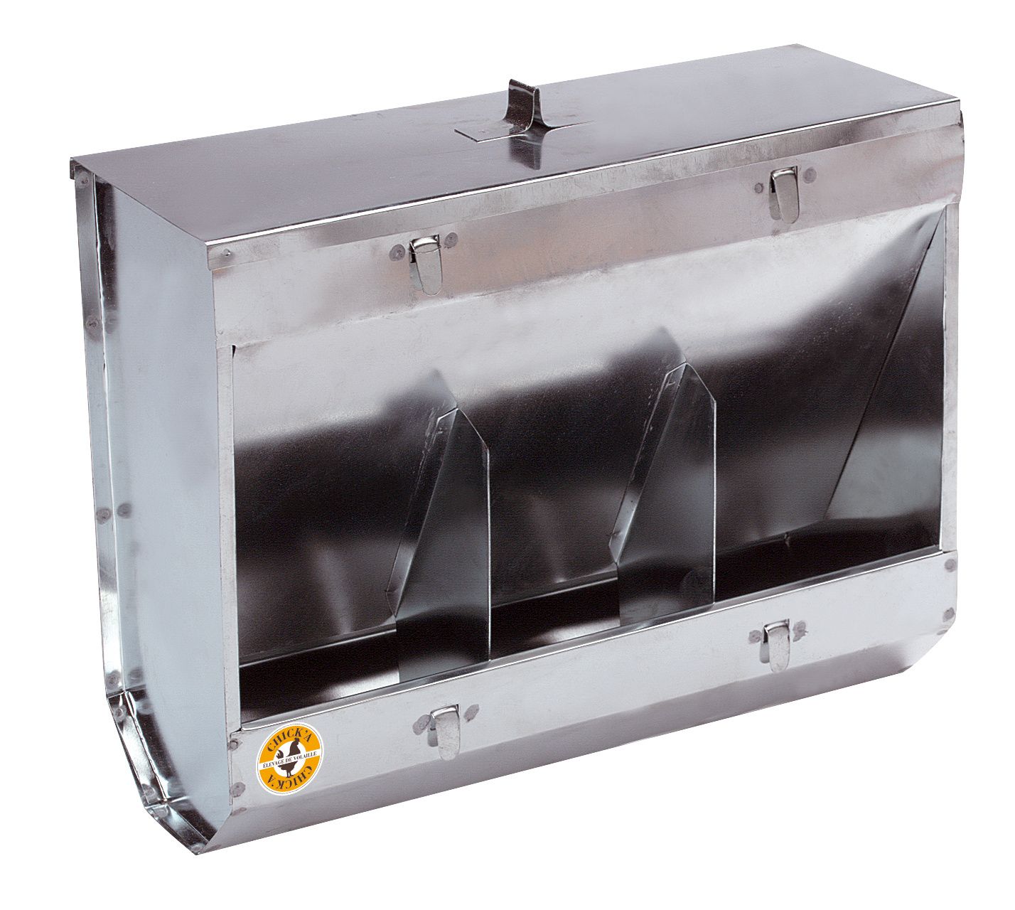 Mangeoire pour lapin en métal, 3 compartiments