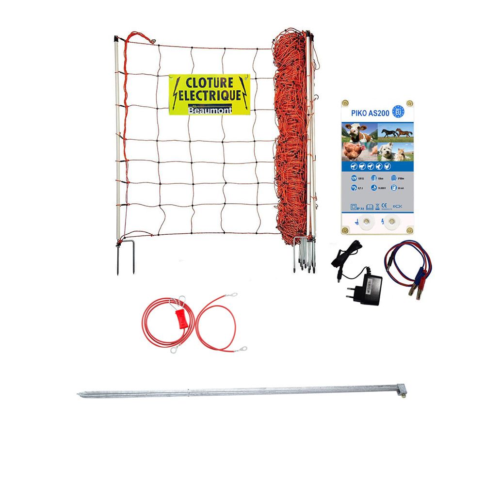 Kit clôture pour chien filet 50 m, 90 cm 