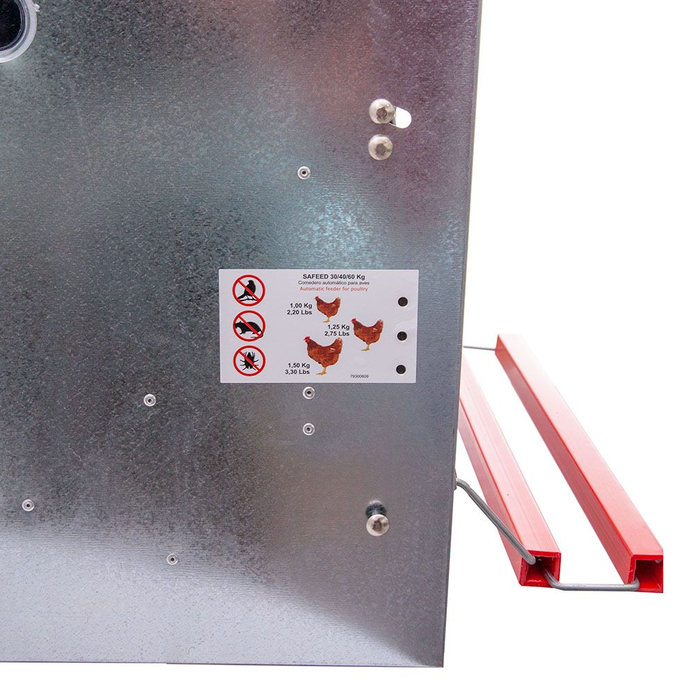 Mangeoire 2 côtés 50 kg pour 30 poules