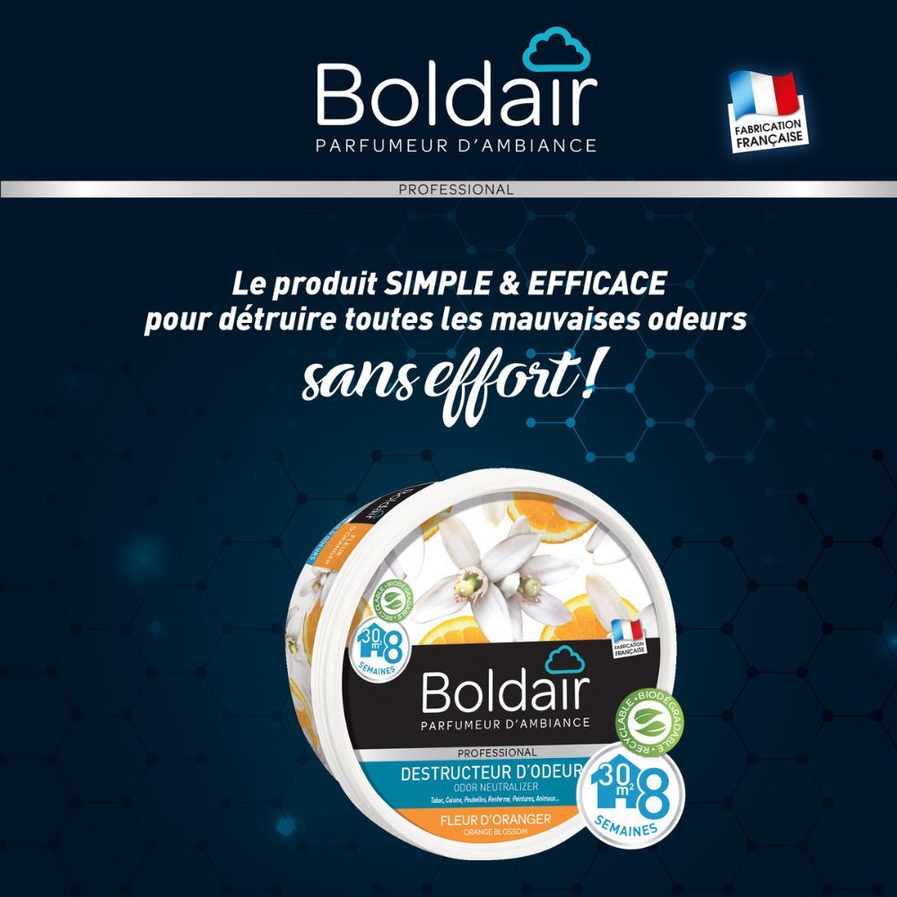 Destructeur d'odeurs en gel fleur d'oranger 300 g BOLDAIR