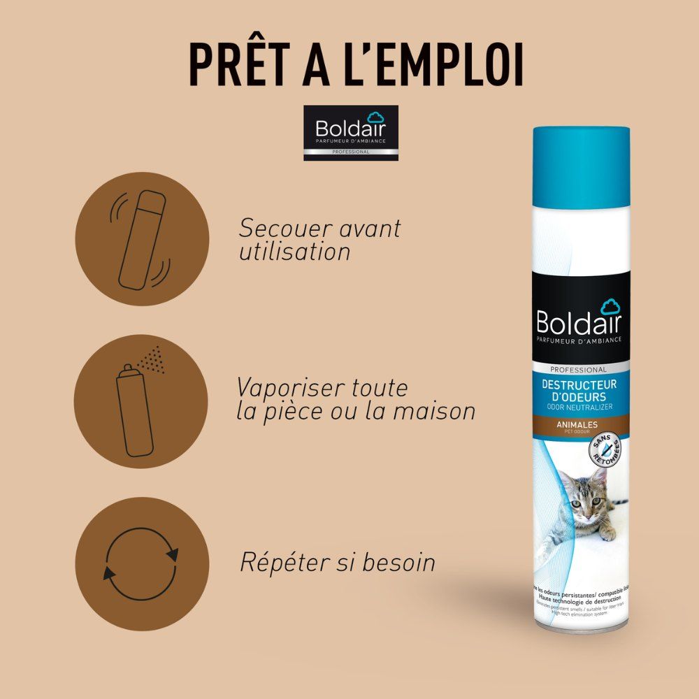 Destructeur d'odeurs animales 500 ml BOLDAIR