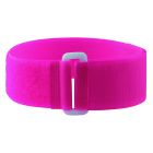 5 Bracelets auto-agrippants fluo avec passant rose 