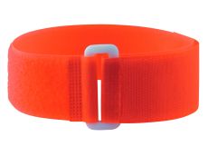 5 Bracelets auto-agrippants fluo avec passant orange