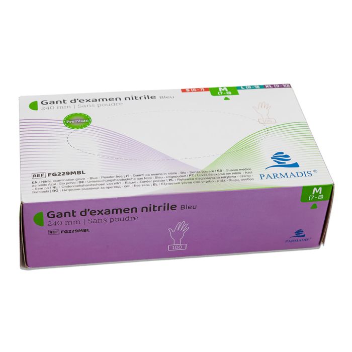 100 Gants en nitrile bleu taille M  