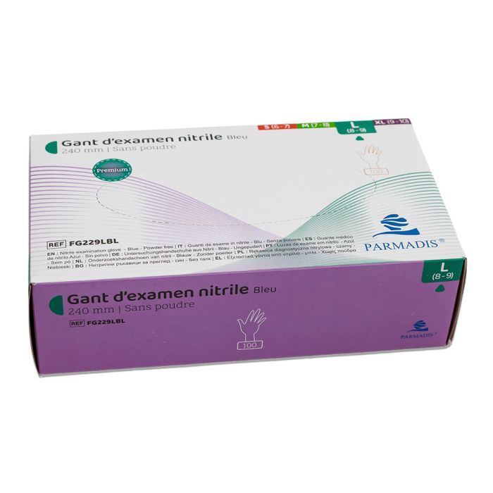 100 gants en nitrile bleu taille L