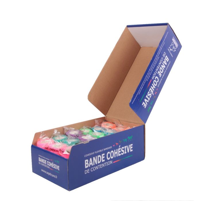 Bande cohésive couleurs fluos, lot de 18