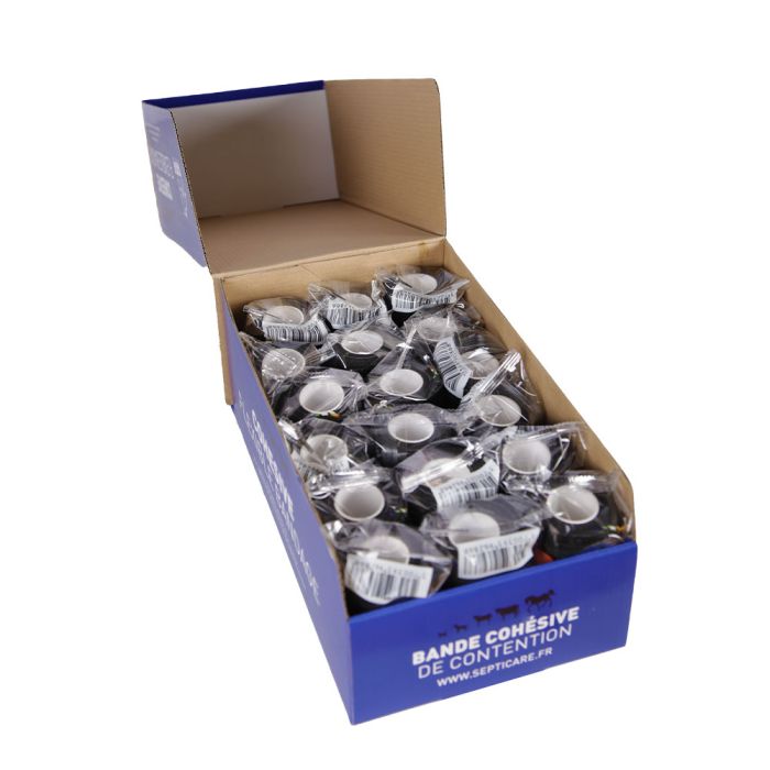 Bandes cohésives de contention couleur noir, lot de 18