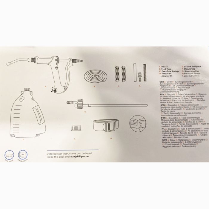 Pistolet drogueur en métal 20ml + réservoir 2.5l NJPHILLIPS