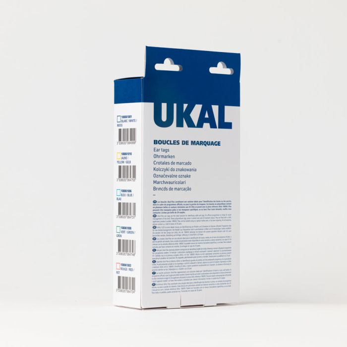 Boucles de marquage Ukal Flex maxi+bouton nue blanc x20