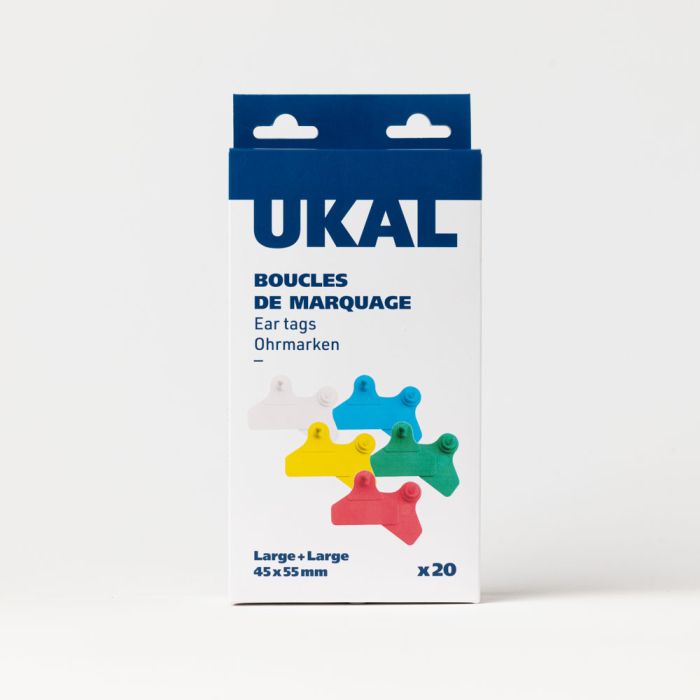 Boucles de marquage Ukalflex large+large nue bleue X20