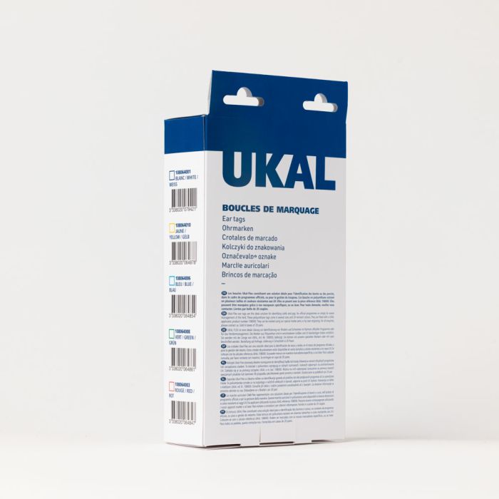 Boucles de marquage Ukaflex large+bouton nue blanc x20