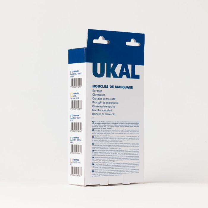 Boucles de marquage Ukalflex large+bouton nue jaune x20