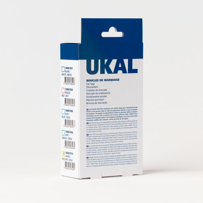 Boucles de marquage Ukaflex bouton+bouton nue bleue