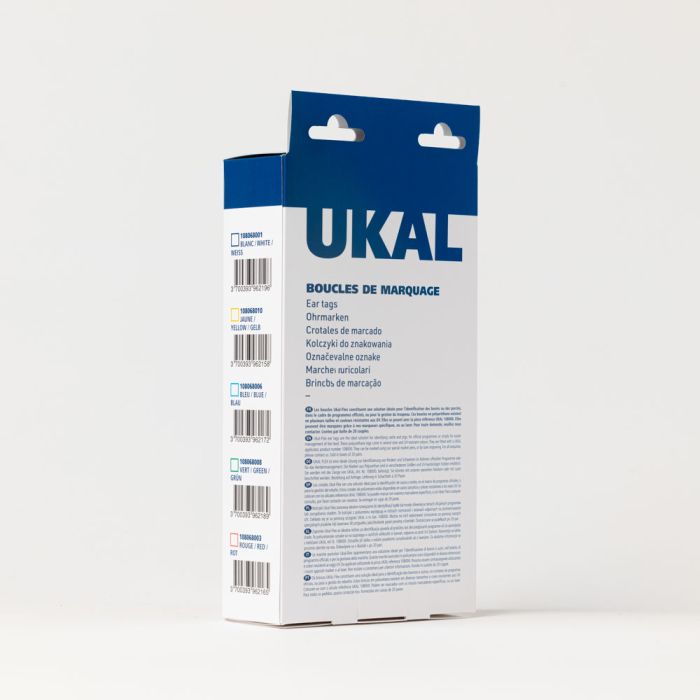 Boucles de marquage Ukal Flex super maxi+bouton nu blanc x20