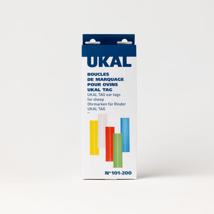 Boucles de marquage Ukal-tag bleu marquage de 101-200 X100