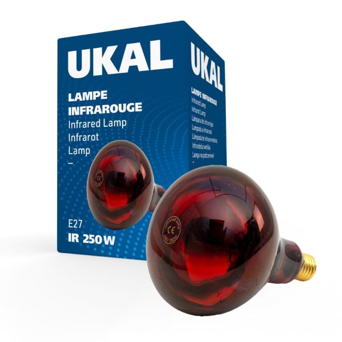 Ampoule infrarouge 250 W rouge UKAL
