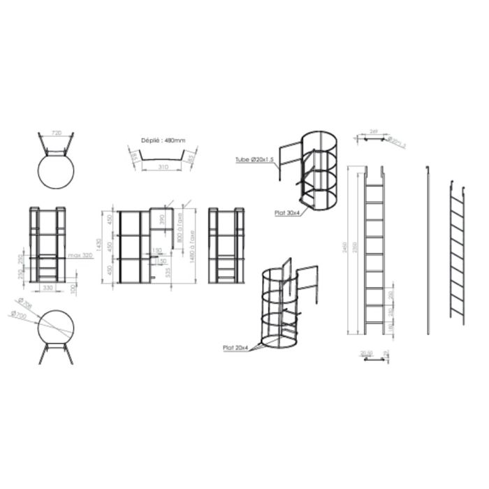 Échelle crinoline cuve aérienne 12 500 L EMP ROTOMOULAGE