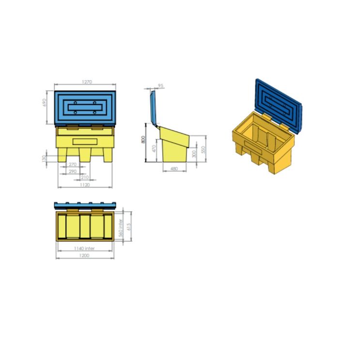Coffre à sel / sable 300 L EMP ROTOMOULAGE