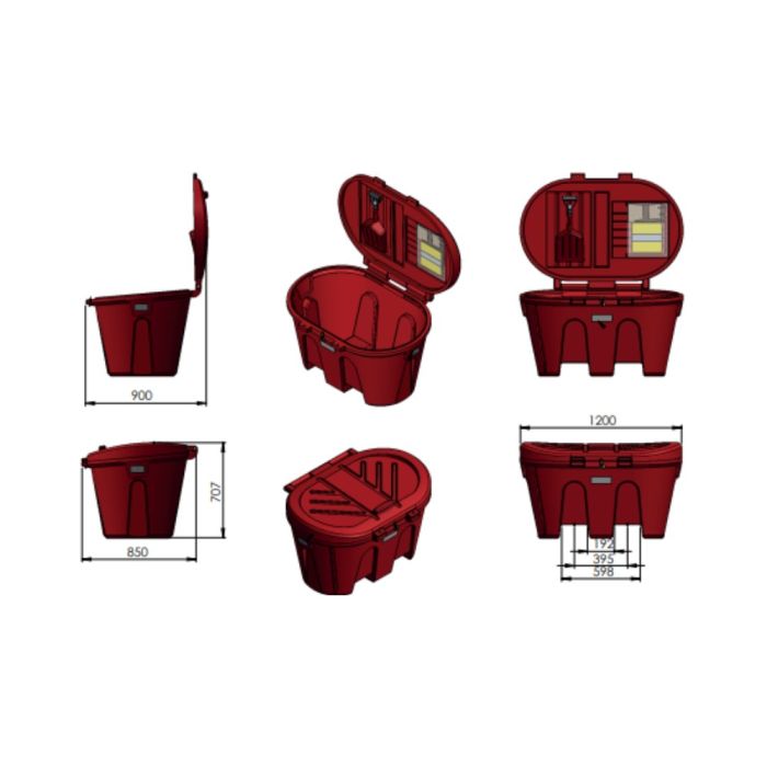 Bac à sel / sable premium 300 L jaune EMP ROTOMOULAGE 