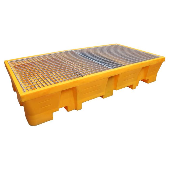 Bac de rétention 1050 L pour 2 IBC / 8 fûts EMP