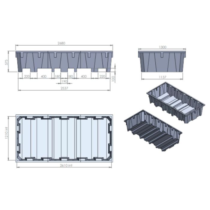 Bac de rétention 2 IBC 1330 L EMP