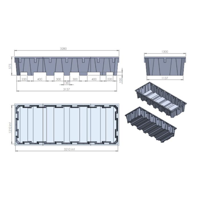 Bac de rétention pour 3 IBC 1650 L EMP