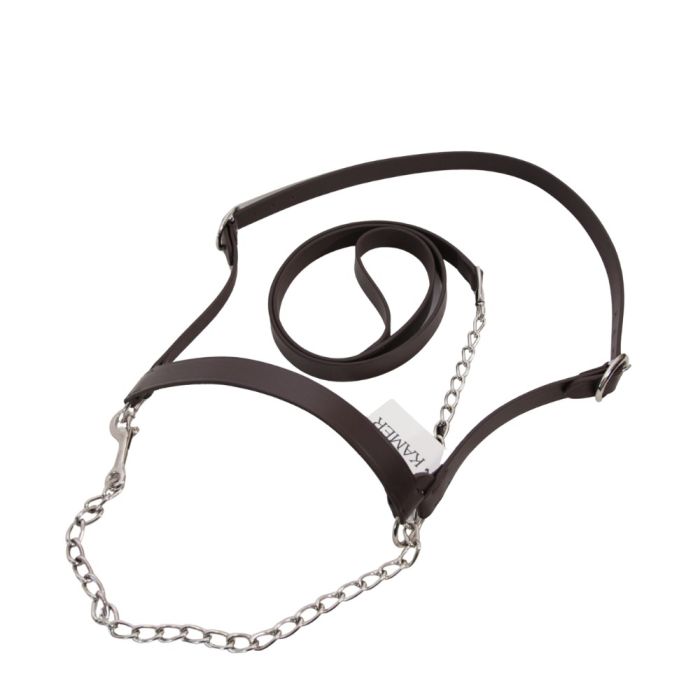 Licol américain en cuir marron pour vache laitière KAMER