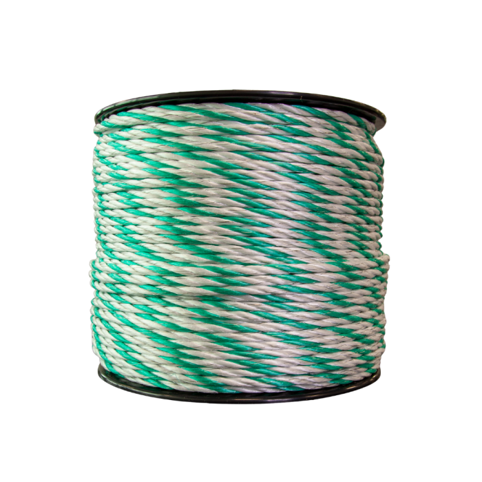 Cordon torsadé blanc et vert diamètre 5 mm 200 m CLASSIC