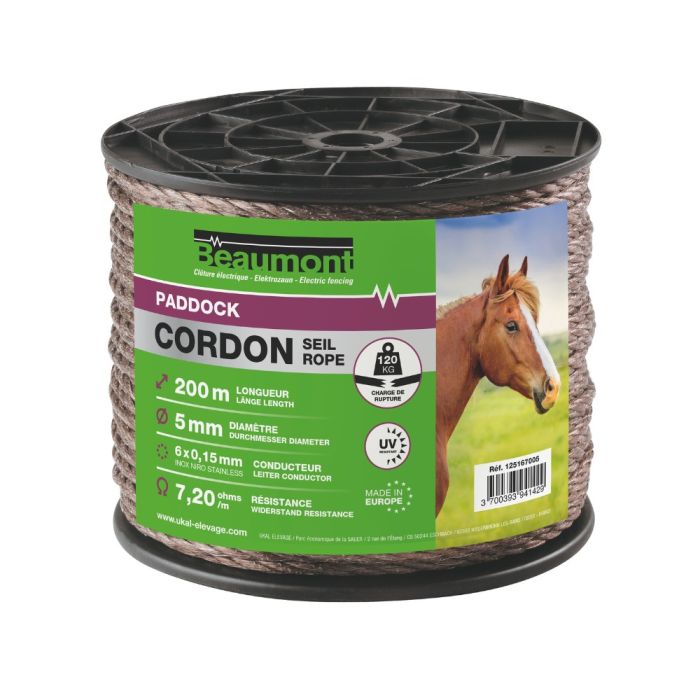 Cordon marron 5 mm / 200 m PADDOCK 