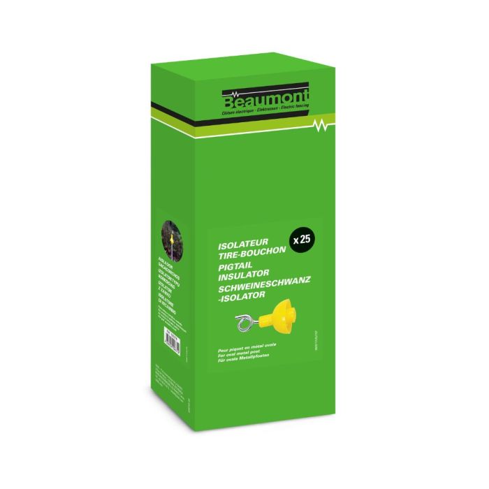 25 Isolateurs tire bouchon métal BEAUMONT