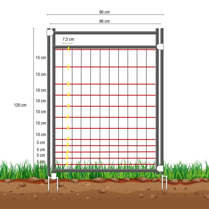Portillon électrifiable h 1.20 m x l 0.90 m