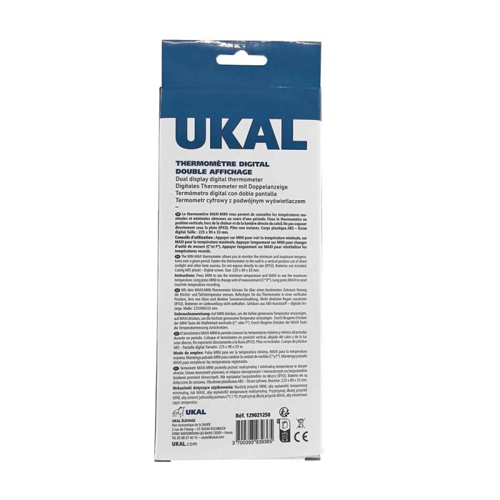 Thermomètre digital mini maxi double affichage UKAL