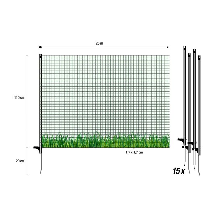 Filet Flex petites mailles, 1.10 x 25 m