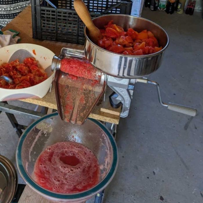 Epépineuse presse tomate et fruit manuel n°3 en inox REBER