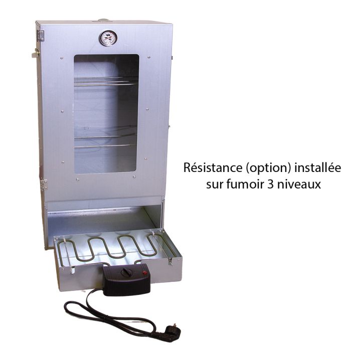 Fumoir 3 niveaux avec porte vitrée, h 80 cm 