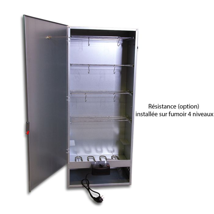 Fumoir 4 niveaux en tôle galvanisée, h 110 cm