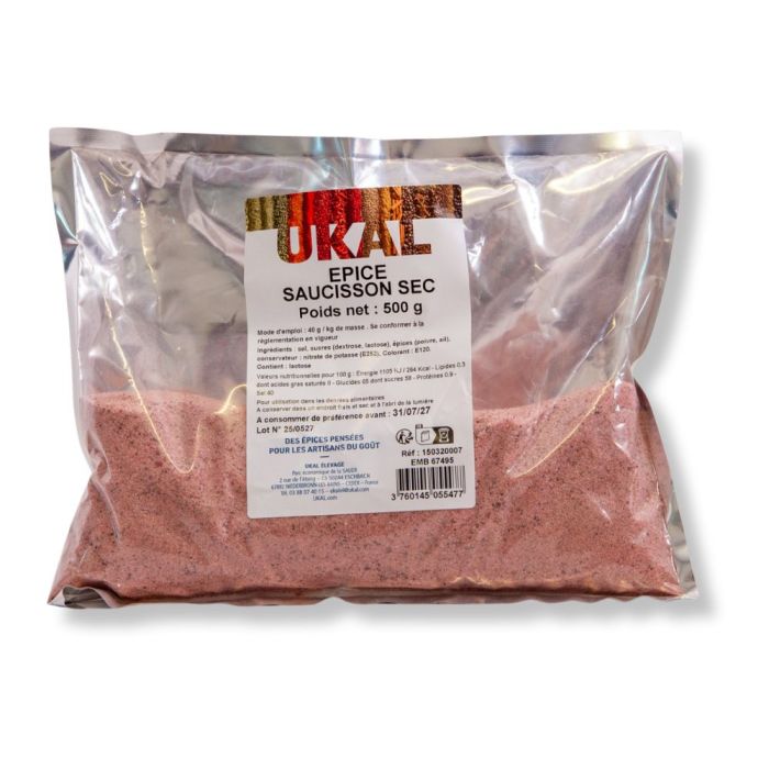Mélange épices pour saucisson sec 500 g UKAL