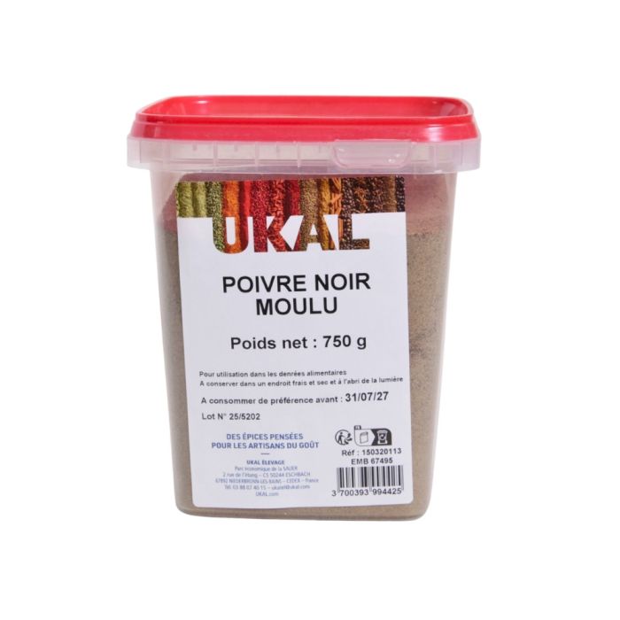  Poivre noir moulu 750 g UKAL