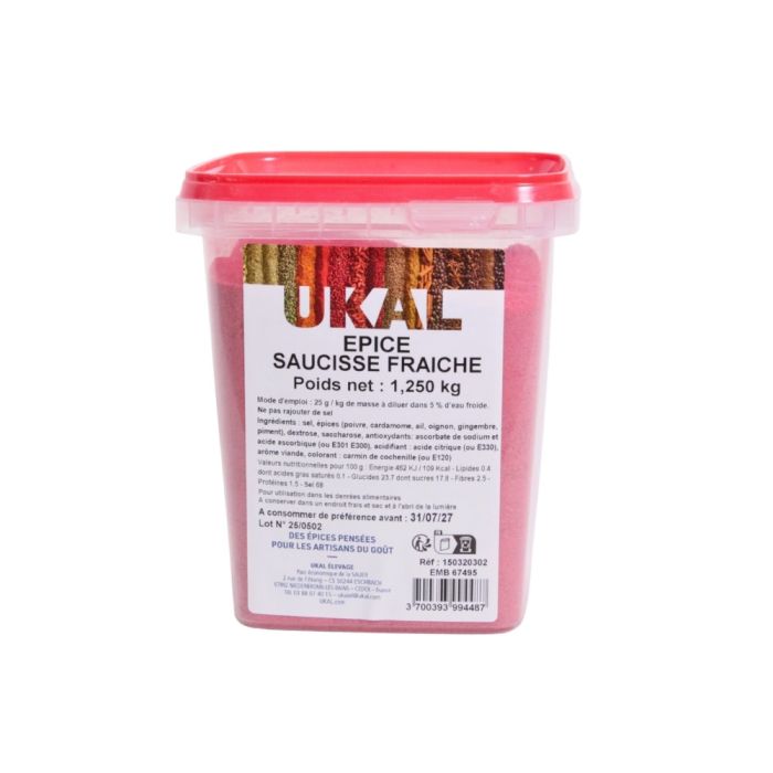  Mélange épices pour saucisse fraiche 1.25 kg UKAL