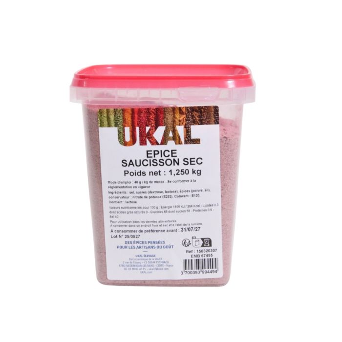 Mélange épices pour saucisson sec 1,25 kg UKAL