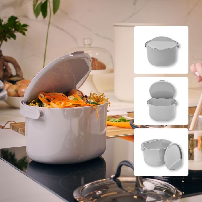 Poubelle à compost ORGANKO DAILY 3,3L gris clair SKAZA