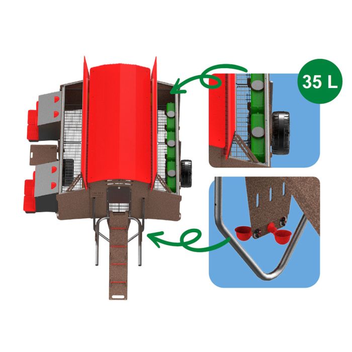 Poulailler mobile en plastique recyclé pour 30 poules COPELE